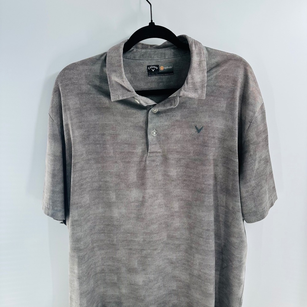 Callaway Golf Polo‎ Shirt Opti-Dri Moisture Wicking Performance Gray XL